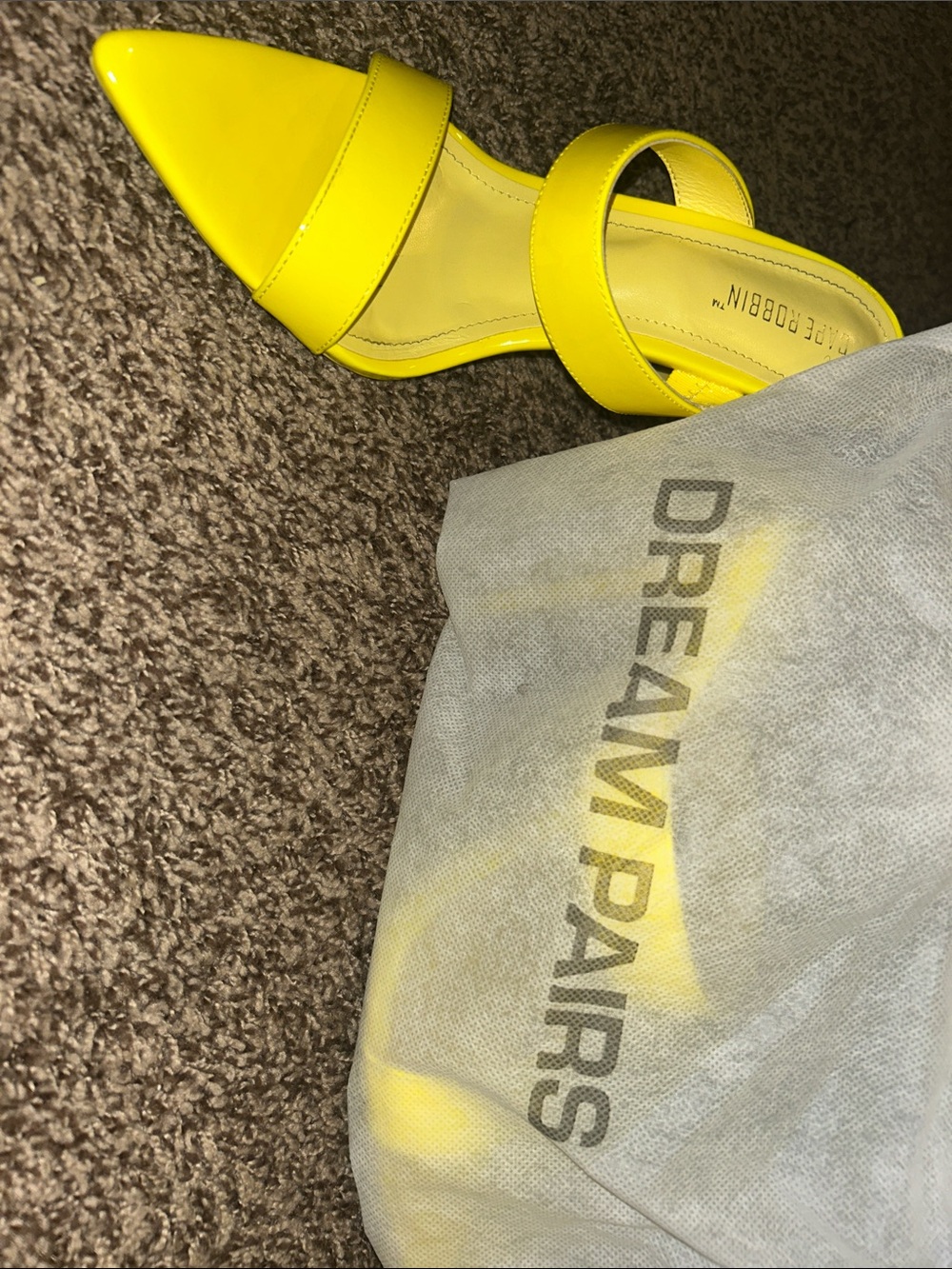 Cape Robbin Bright Yellow Patent Pointed-Toe Slide Mules - Picture 5 of 6